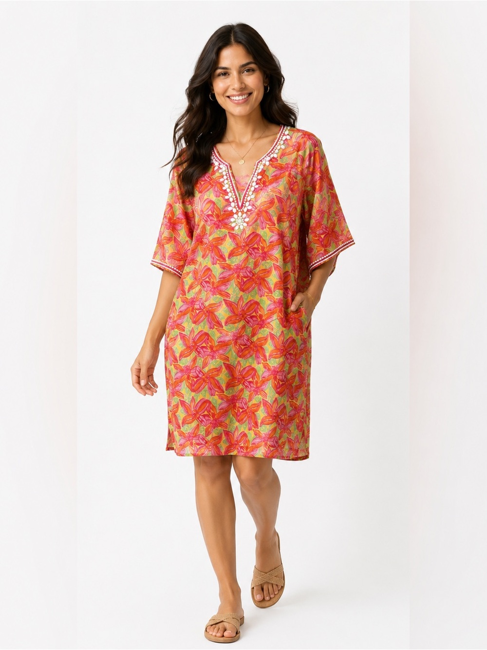 Lilly Pulitzer Pink and Orange Floral Dress - Picture 6 of 8